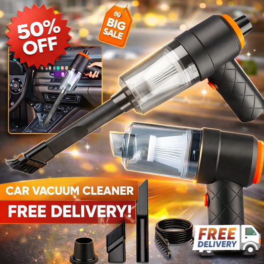 Portable Car Vacuum with 6" Head, ABS Plastic, 6" Length