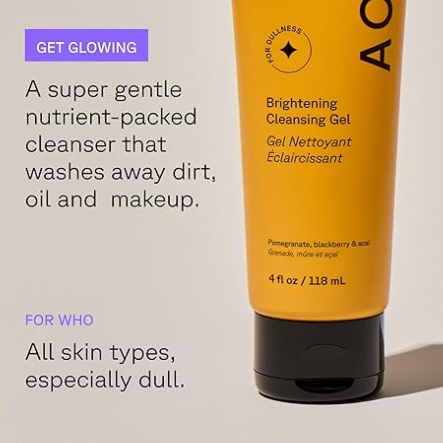 ACURE Brightening Cleansing Gel – For Dull Skin