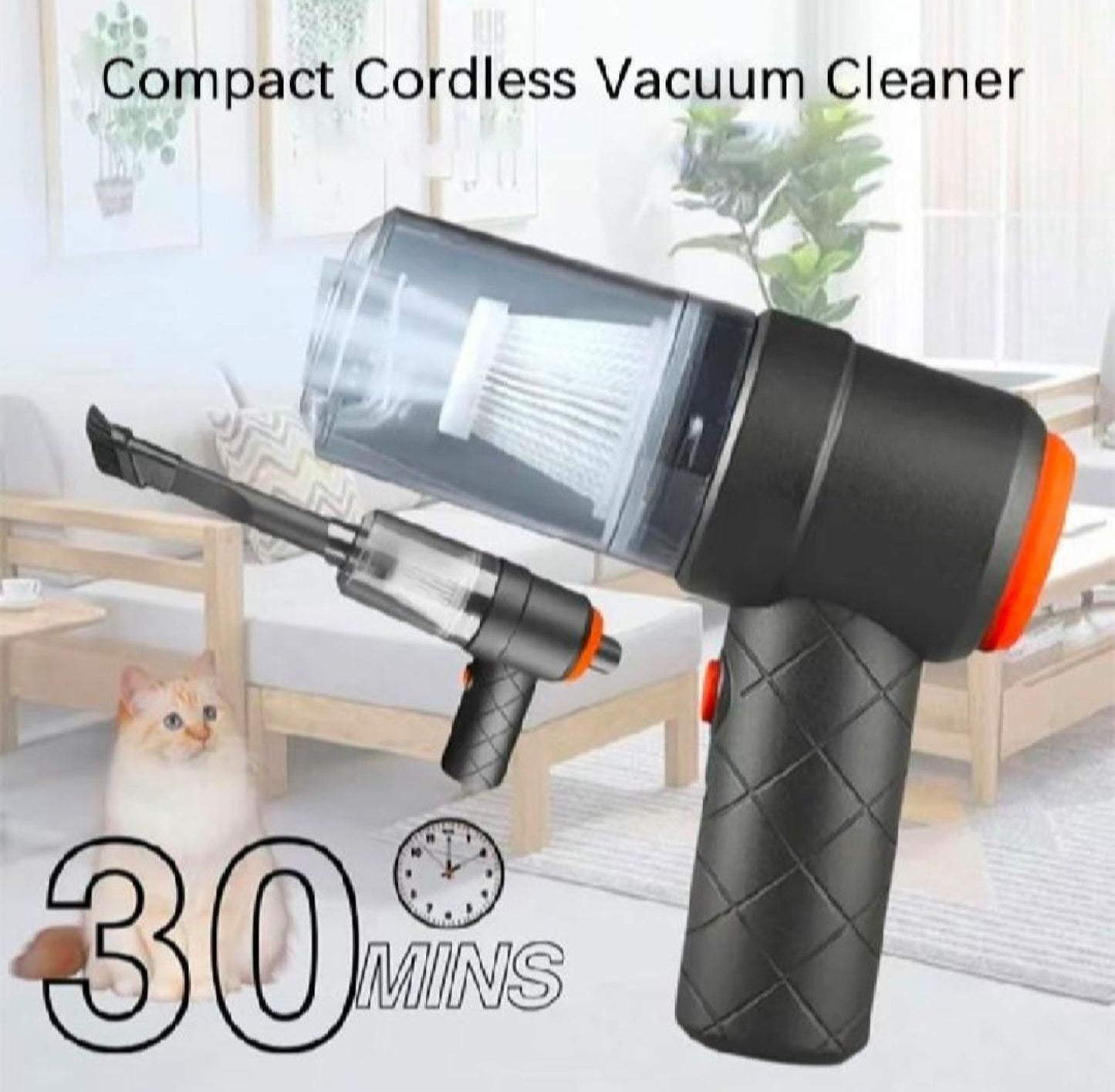 Portable Car Vacuum Green ABS 7"