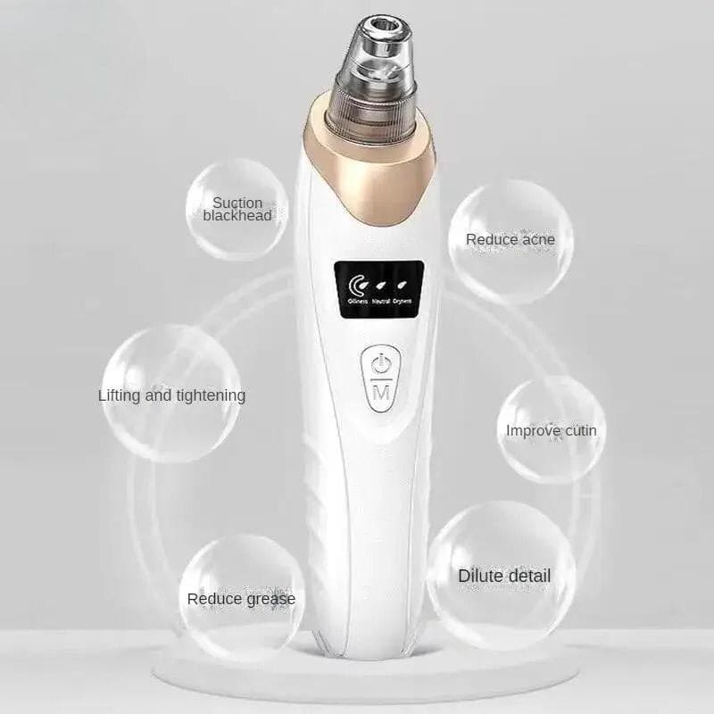 Blackhead Removal Machine Derma Suction 5 In 1 Black Head Remover Machine Acne Pimple Pore Cleaner Vacuum Tool Rechargeable Machine Oil Remover Multi-Functional Skin Care Tools Facial Beauty Device Whitehead Remover Deep face dust Cleaner