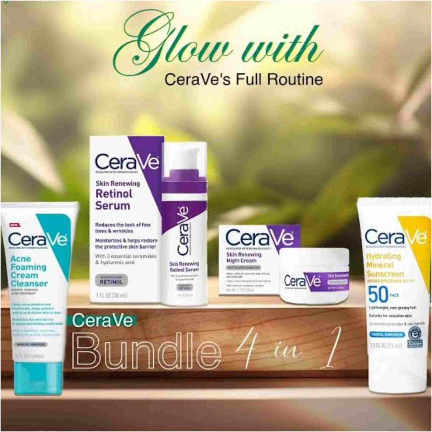 CeraVe 4-in-1 Skincare Bundle – Hydrating Cleanser
