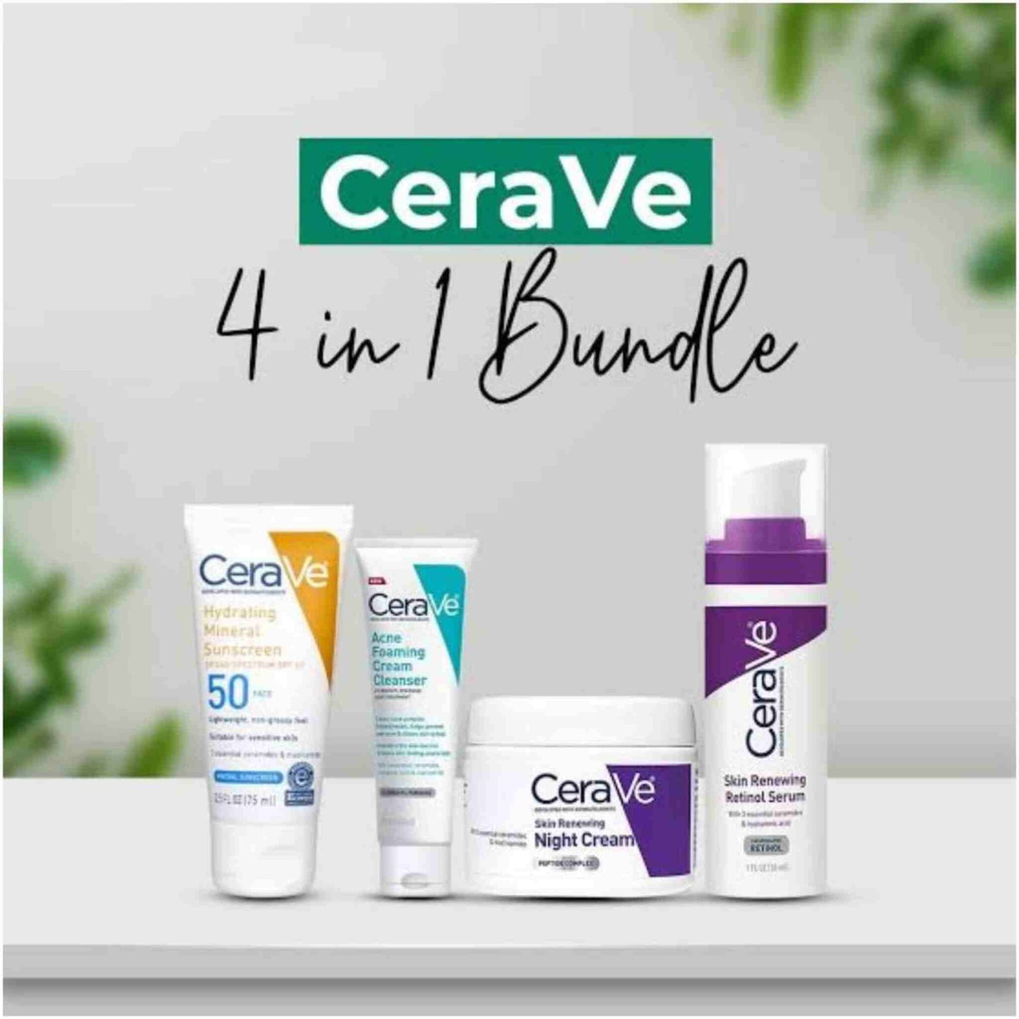 CeraVe 4-in-1 Skincare Bundle – Hydrating Cleanser