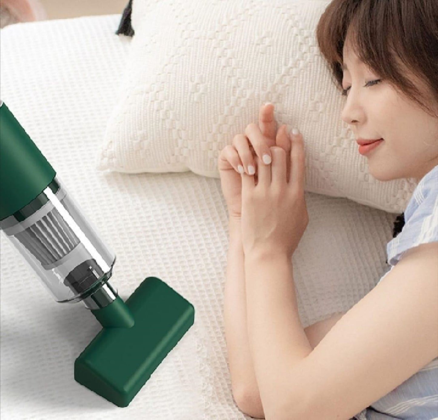 Portable Car Vacuum Green ABS 7"